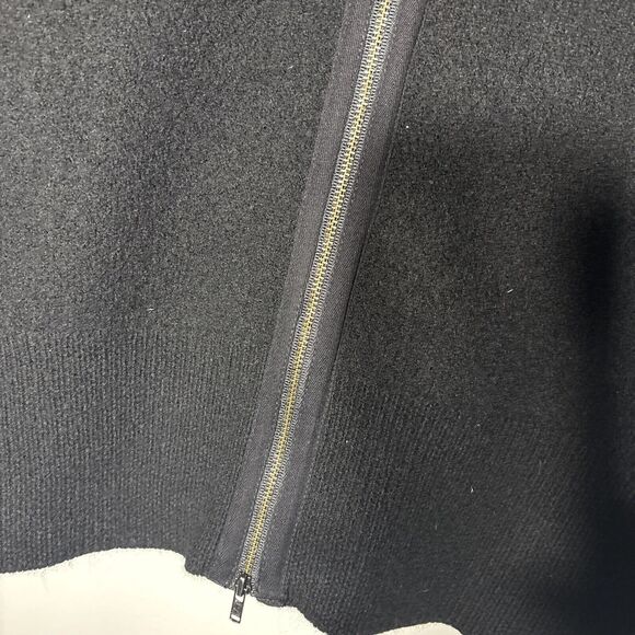 J. Crew Sweater Black Wool Pullover Bead Shoulders Long Sleeve Back Zip Size M - Picture 10 of 13